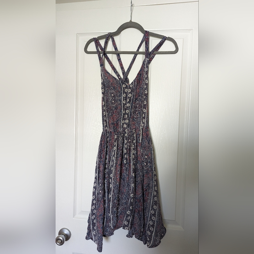 Abercrombie & Fitch bohemian style dress criss cross straps S